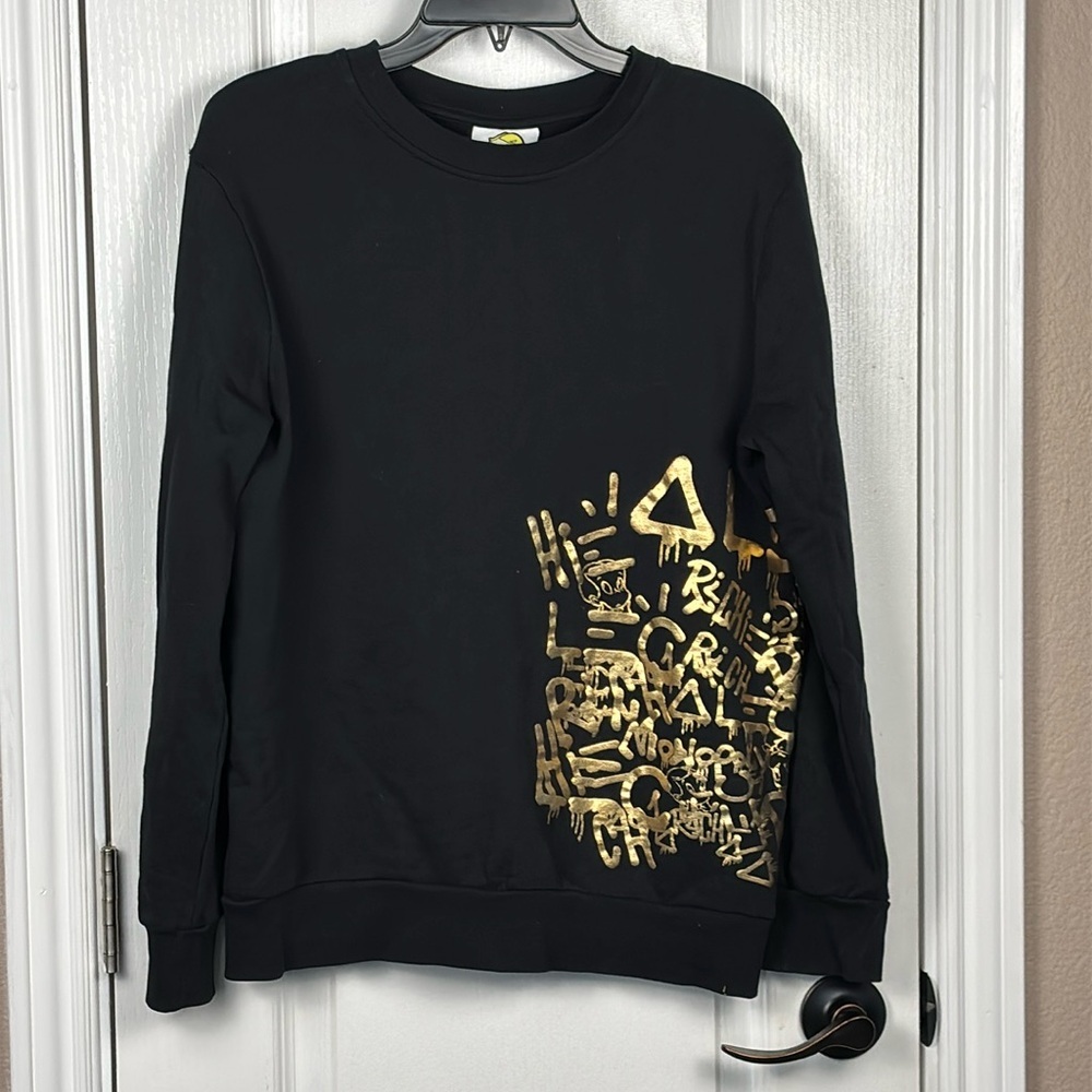 Richie Rich Unisex Monopoly Blk/Gold Pullover Streetwear Hip Hop Sweatshirt S